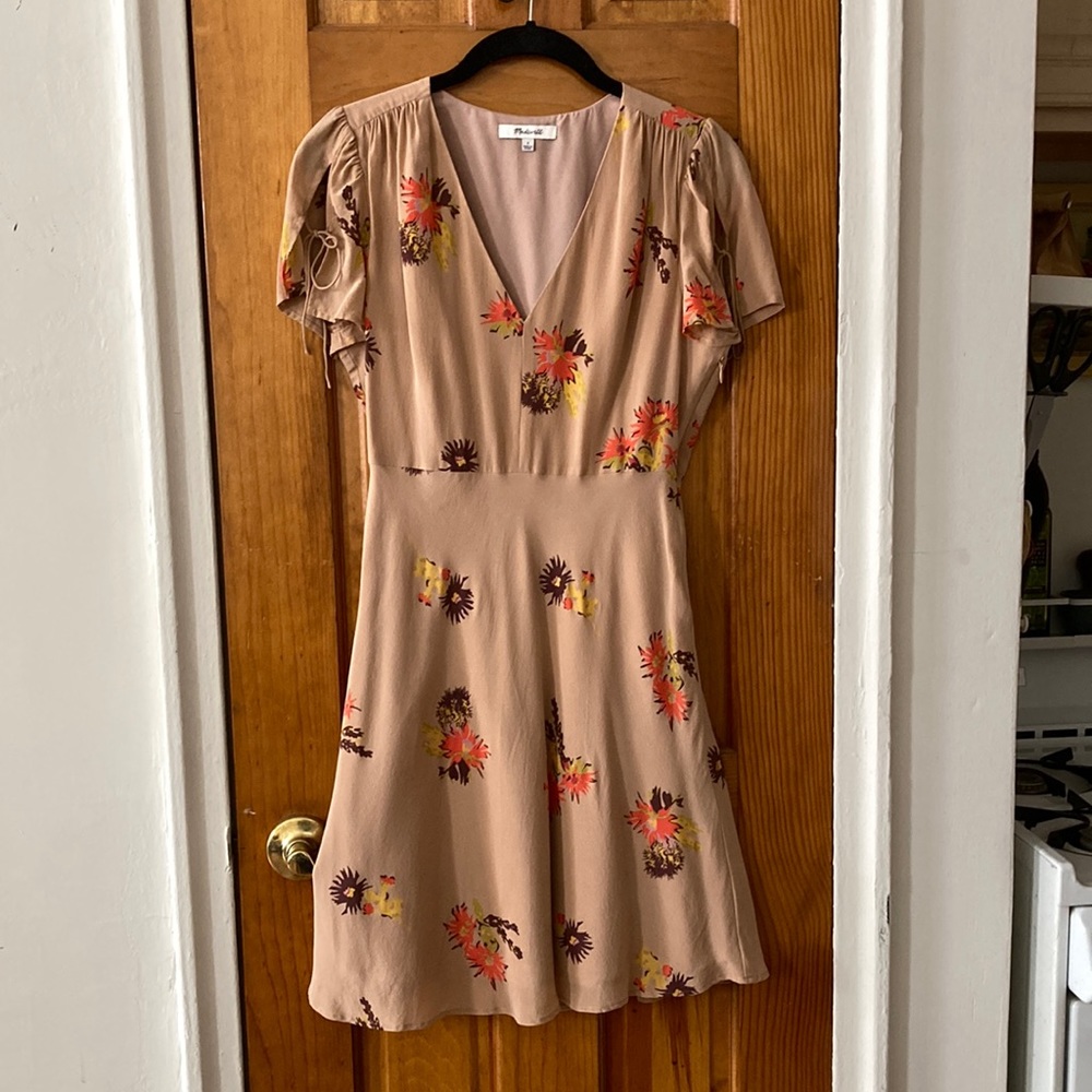 Madewell 100% silk poppy dress